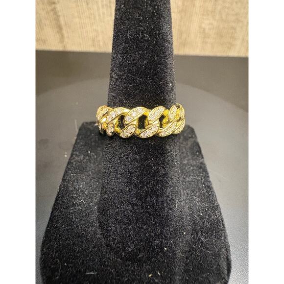 NWT Sz. 5 -2ct Vermeil Moissanite over 925 Silver Cuban Ring - Picture 2 of 7